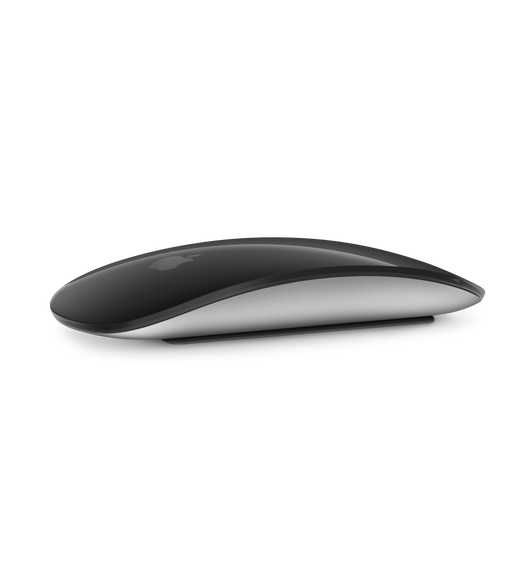 Magic Mouse, black multi-touch surface, silver aluminium body
